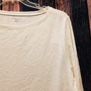Laura Scott Jacquard White Top